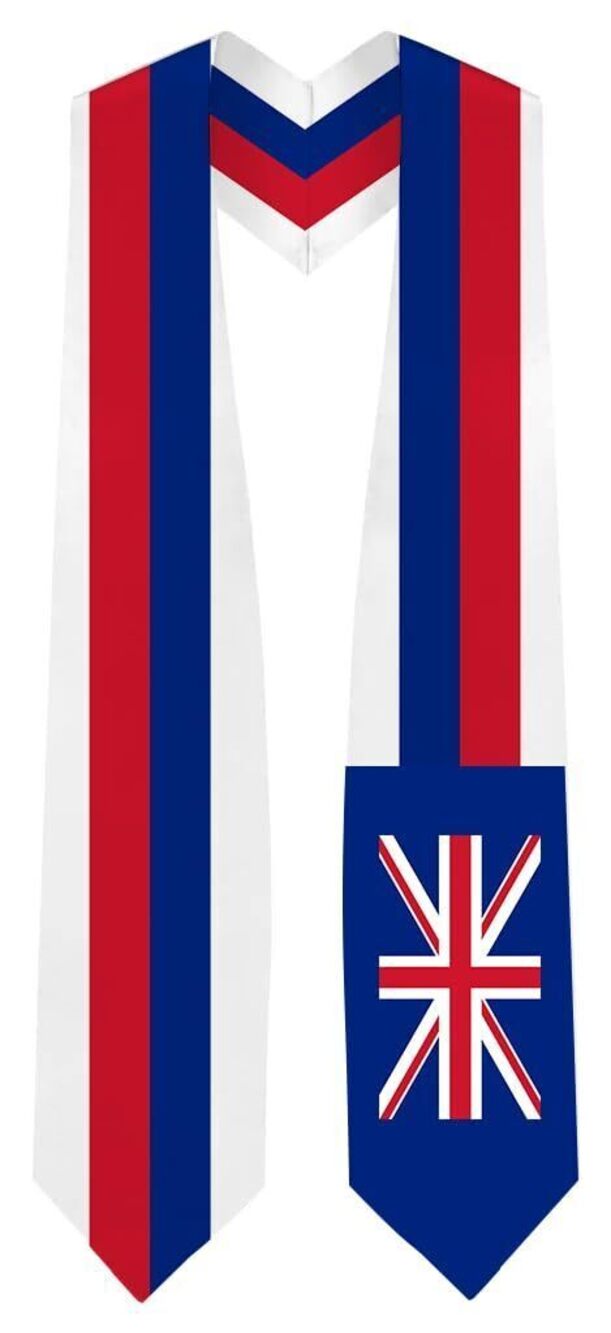 7751 Hawaii Flag Graduation Stole - Fits All Body Types - Hawaiian Study